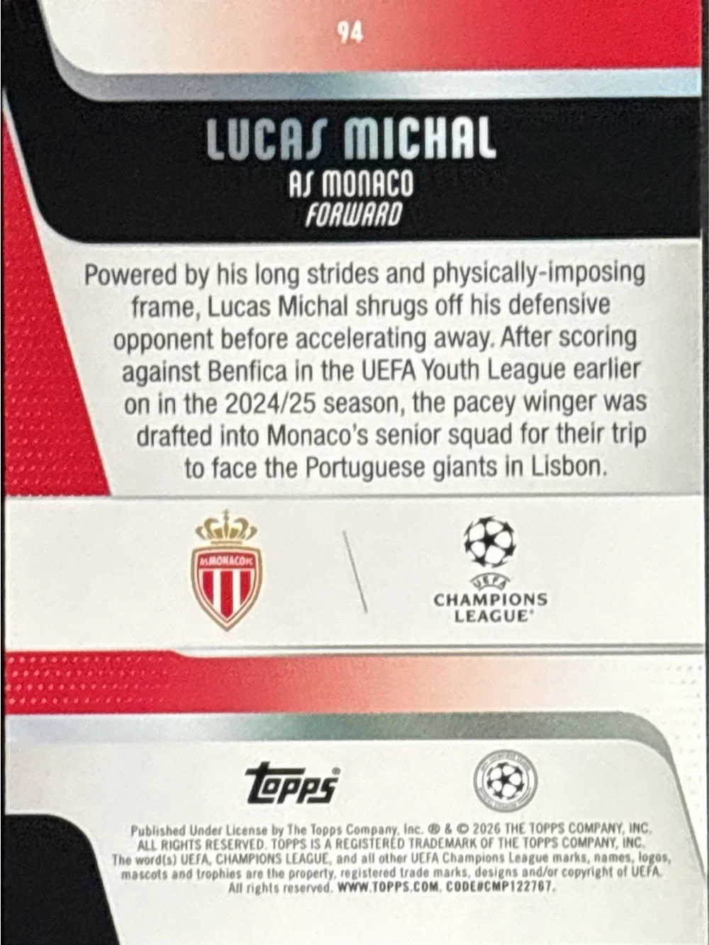 Topps rookie card